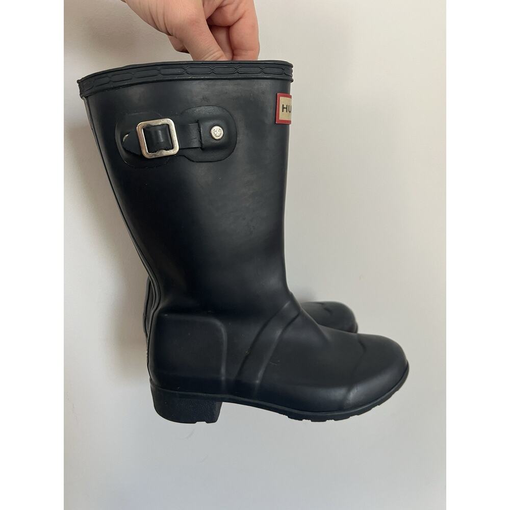 Kids Hunter Boots Black Waterproof Rain Boot Unisex Youth Size 13 UK 12 - Picture 2 of 9